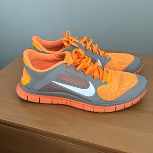 Nike Bright Orange and Gray Sneakers